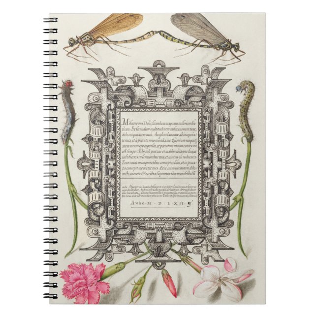 Damselflies, Caterpillars, Carnation, and Poet's Notebook (Front)