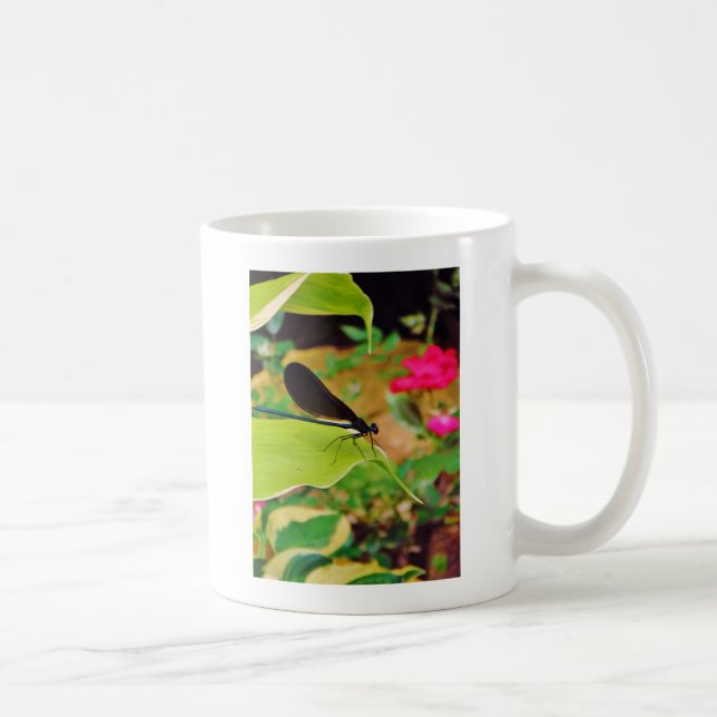 Damselfly and Rose Coffee Mug (Right)