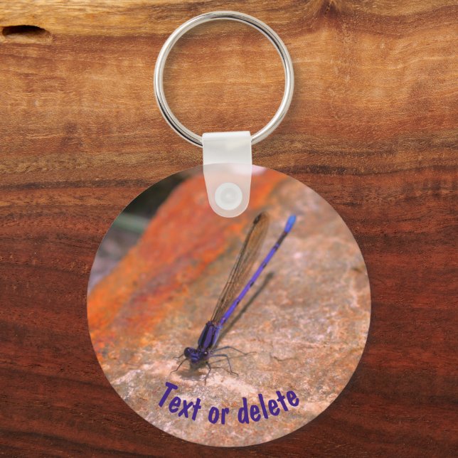 Damselfly Dragonfly Nature Personalized Keychain (Front)