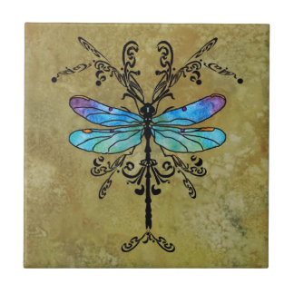 Damselfly Nouveau Tile