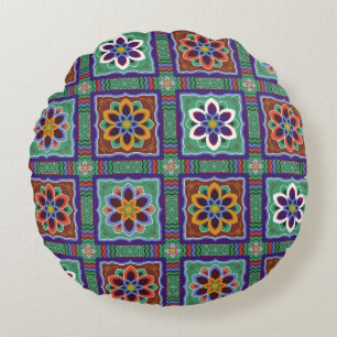 Dan-cheong. Korean traditional temple art.dancheon Round Pillow