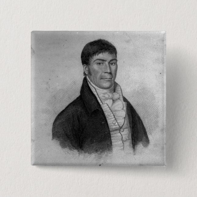 Dan Donnelly, engraved by Percy Roberts 2 Inch Square Button (Front)