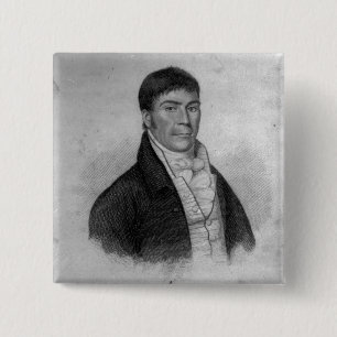 Dan Donnelly, engraved by Percy Roberts 2 Inch Square Button