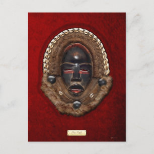 Dan Peoples Dean Gle Mask [Ivory Coast] on Red Vel Postcard