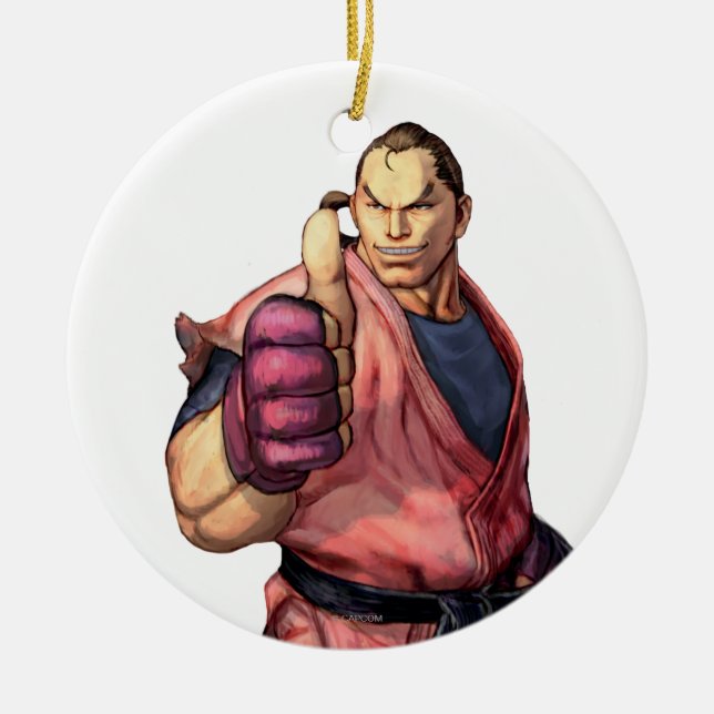 Dan With Thumb Up Ceramic Ornament (Front)