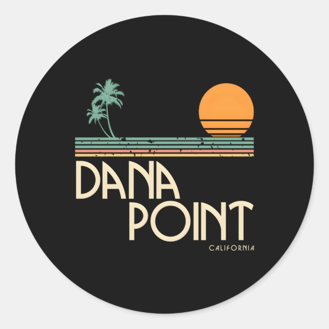Dana Point California Classic Round Sticker (Front)