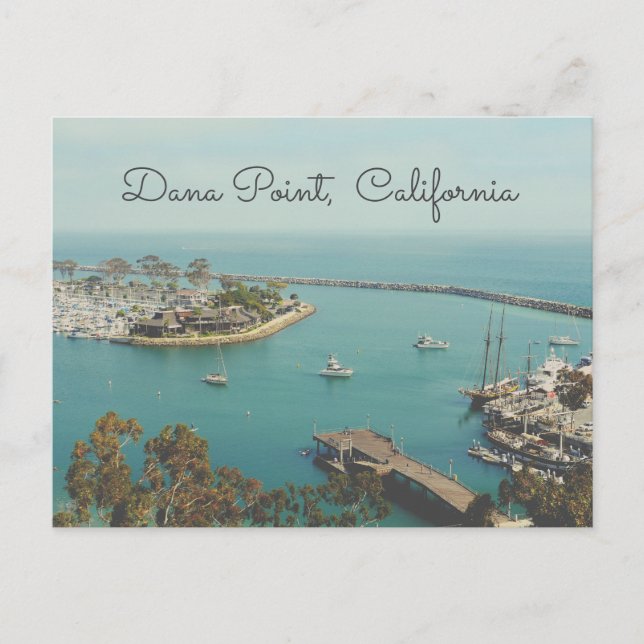 Dana Point California Retro Style Postcard (Front)