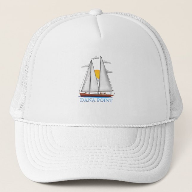 Dana Point Coastal Nautical Sailing Sailor Trucker Hat (Front)
