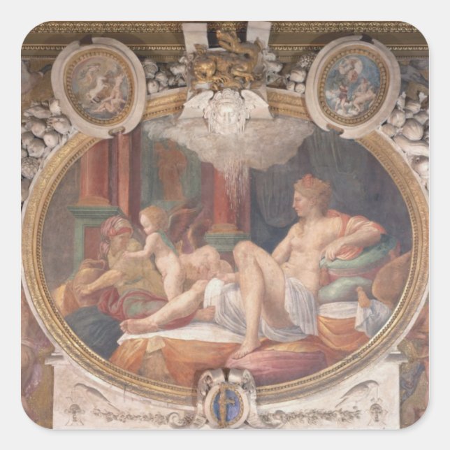 Danae Receiving the Shower of Gold Square Sticker (Front)