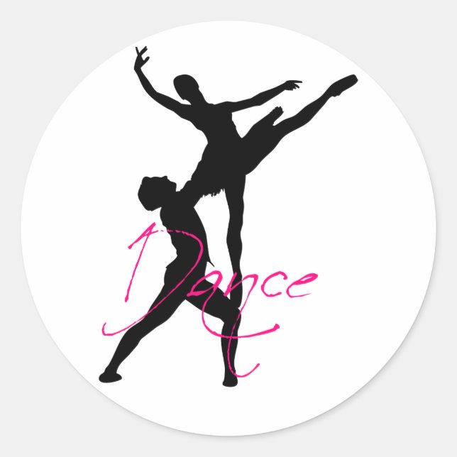 dance_3 classic round sticker (Front)