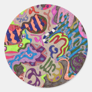 "Dance" Abstract Classic Round Sticker