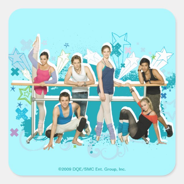 Dance Academy Cast Graphic Square Sticker (Front)