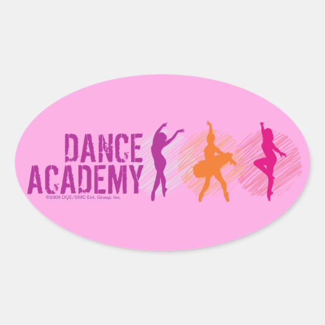 Dance Academy Colour Dancers Logo Oval Sticker (Front)