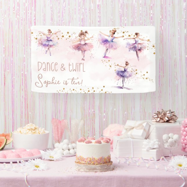Dance and twirl ballerina birthday banner (Party)
