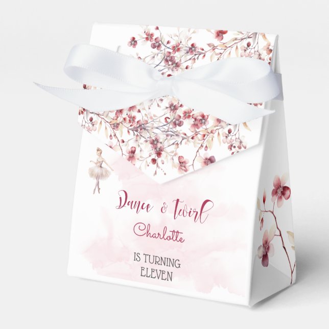 Dance and twirl ballerina birthday favor box (Front Side)