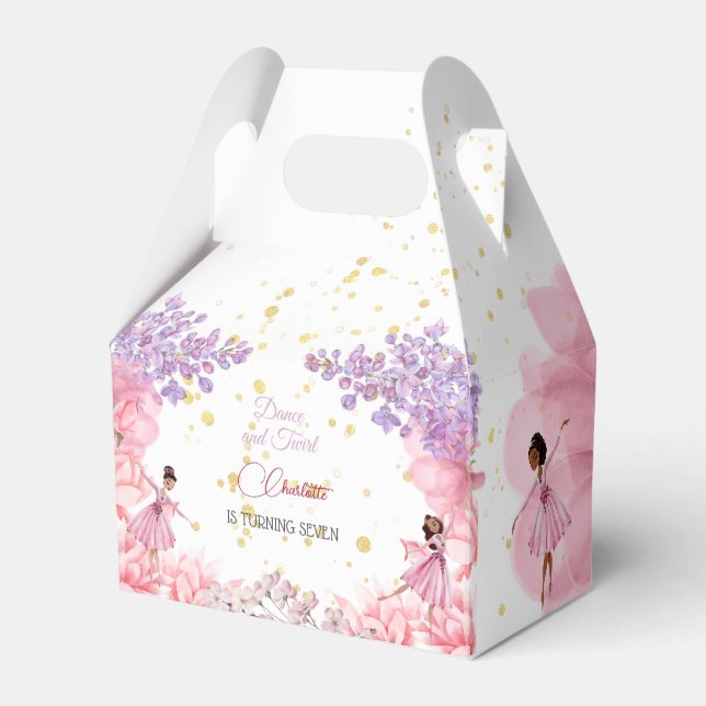 Dance and twirl ballerina birthday favor box (Front Side)