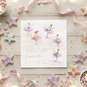Dance and twirl ballerina birthday napkin
