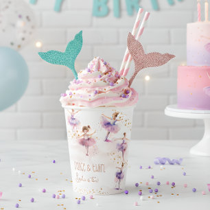Dance and twirl ballerina birthday paper cups