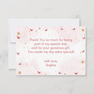 Dance and twirl cute ballerina ballet kid birthday thank you card