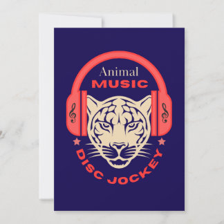 dance animal musical animals disc jockey cdj invitation