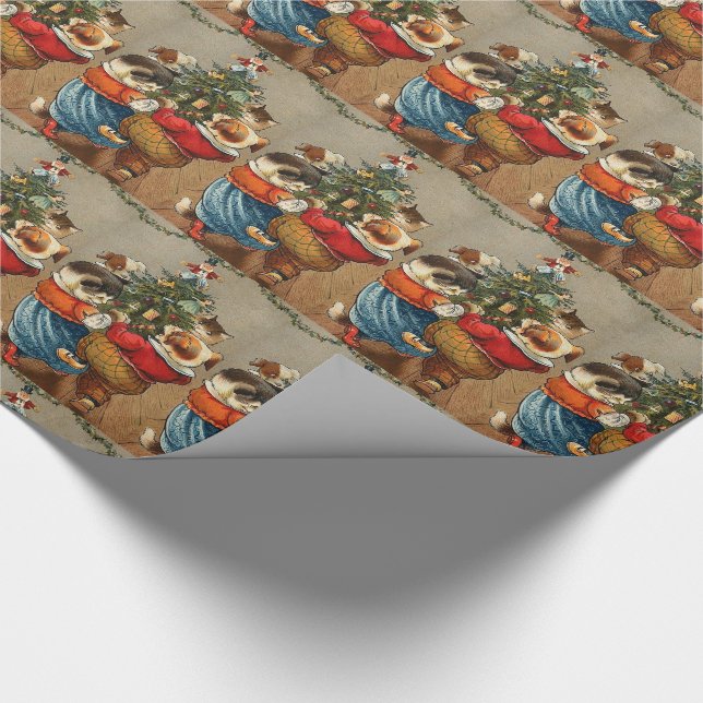 Dance Around the Christmas Tree Wrapping Paper (Corner)