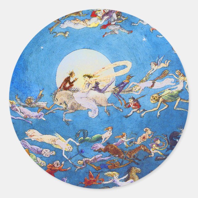Dance Around the Moon by C. Doyle Classic Round Sticker (Front)