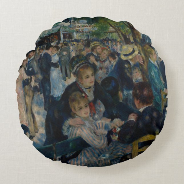 Dance at Le Moulin de la Galette - Auguste Renoir Round Pillow (Front)