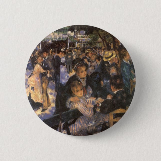 Dance at Le Moulin de la Galette by Pierre Renoir 2 Inch Round Button (Front)