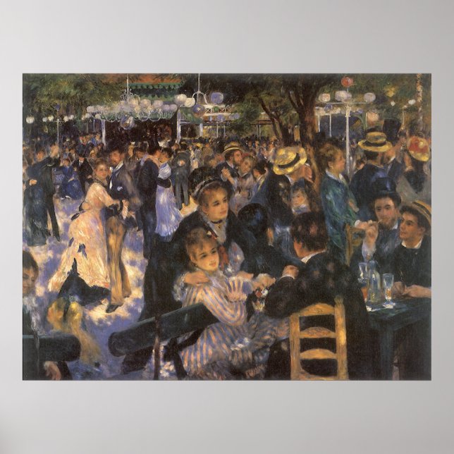 Dance at Le Moulin de la Galette by Pierre Renoir Poster (Front)