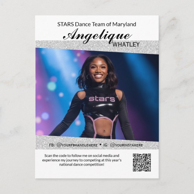 Dance Autograph Card Performer Photo Cards QR Code (Front)