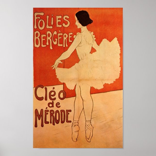 Dance Ballerina Art Nouveau Ballet Dancer Poster (Front)