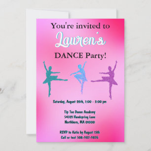 Dance Ballerina Birthday Party Invitation