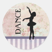 Dance - Ballerina Silhouette on Vintage Background