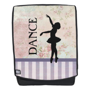 Dance - Ballerina Silhouette Vintage Background Backpack