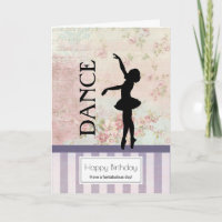 Dance - Ballerina Silhouette Vintage Birthday