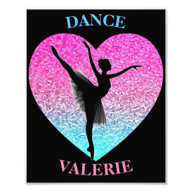 Dance Ballerina w/ Personalized Name Photo Print (Front)