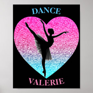Dance Ballerina w/ Personalized Name Poster