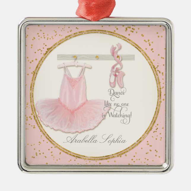 Dance Ballet Ballerina Tutu Personalized Girl Metal Ornament (Front)