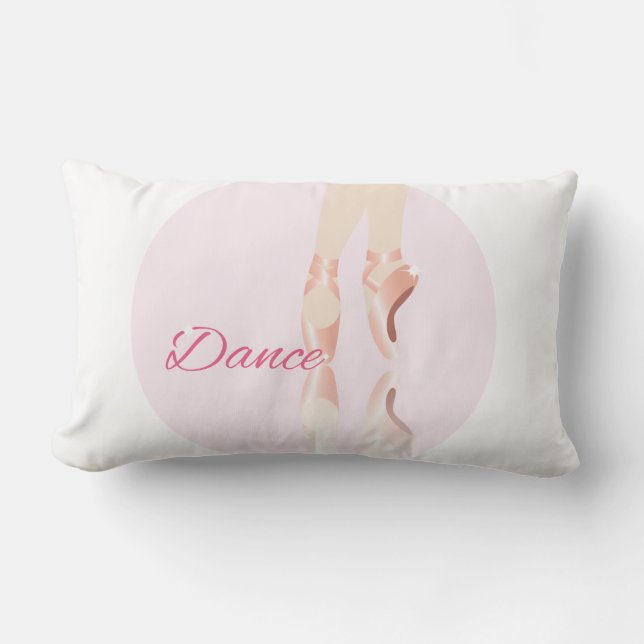 Dance Ballet Slippers Lumbar Pillow (Front)