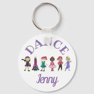 DANCE Ballet Tap Jazz Personalized Ballerina Gift Keychain
