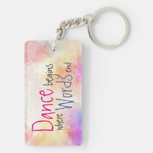 Dance Begins Custom Name and Dance Studio Keychain (Back)