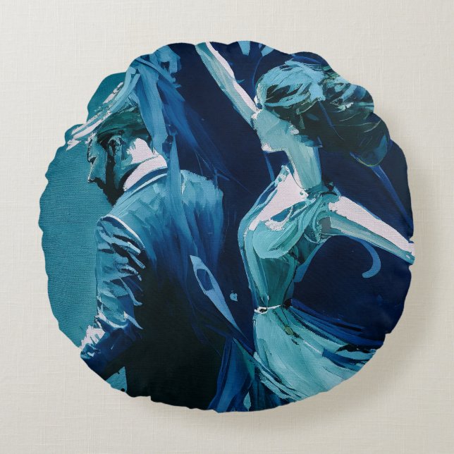 Dance Between Motion And Silence Round Pillow (Front)