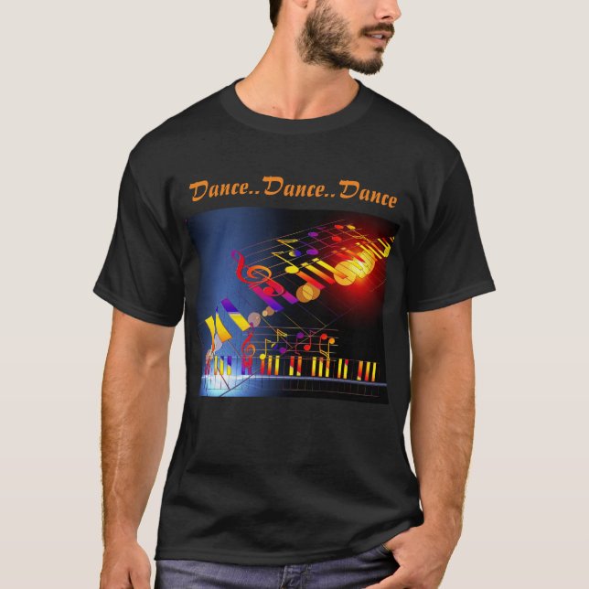 Dance Black Clubbing Music T-Shirt (Front)
