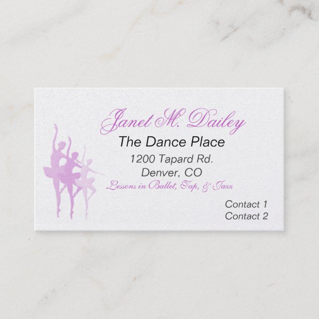 Dance Business Card (Front)