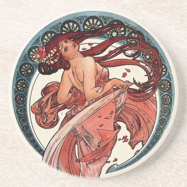 Dance by Alfons Mucha 1898 Coaster (Front)