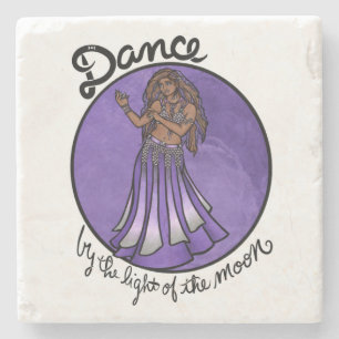 Dance by the light of the moon stone coaster