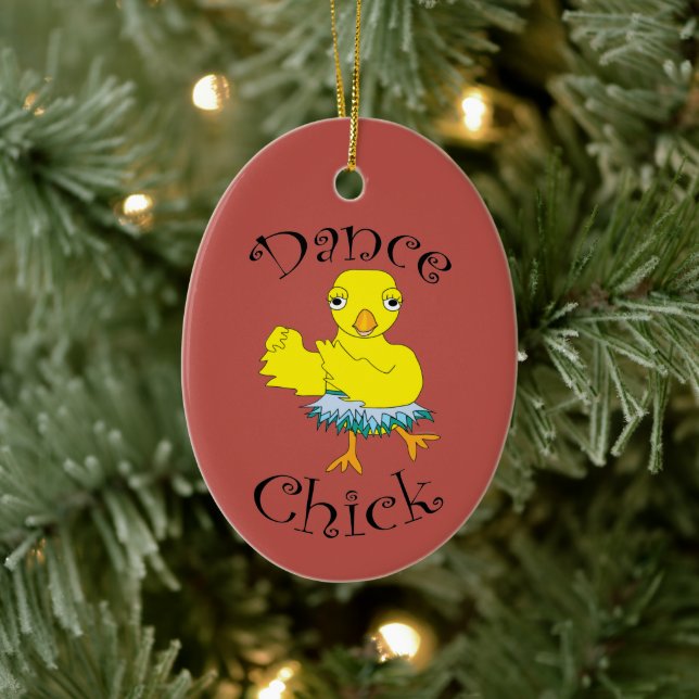 Dance Chick Text Ceramic Ornament (Tree)