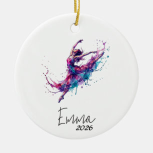 Dance Christmas Ornament, Ballet Dance Gift Ceramic Ornament