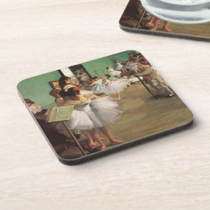 Dance Class by Degas, Vintage Impressionism Ballet Coaster