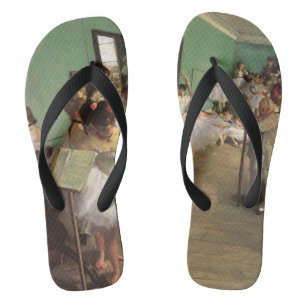 Dance Class by Degas, Vintage Impressionism Ballet Flip Flops